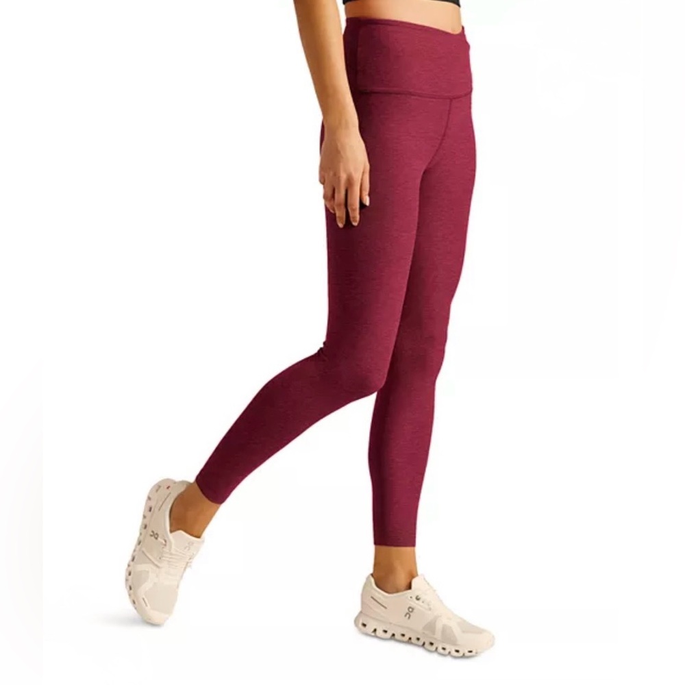 Beyond Yoga Spacedye High Waisted Midi Leggings in cranberry heather - Picture 2 of 9